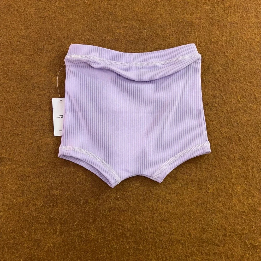 Old Navy Toddler 18-24M Red Purple Checkered Ribbed Biker Shorts 2-Pack New